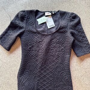 Anthropologie Deletta Vintage Black Short Sleeve top